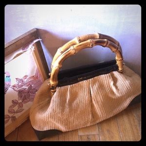 Ann Taylor LOFT Chic Bamboo & Leather Handbag